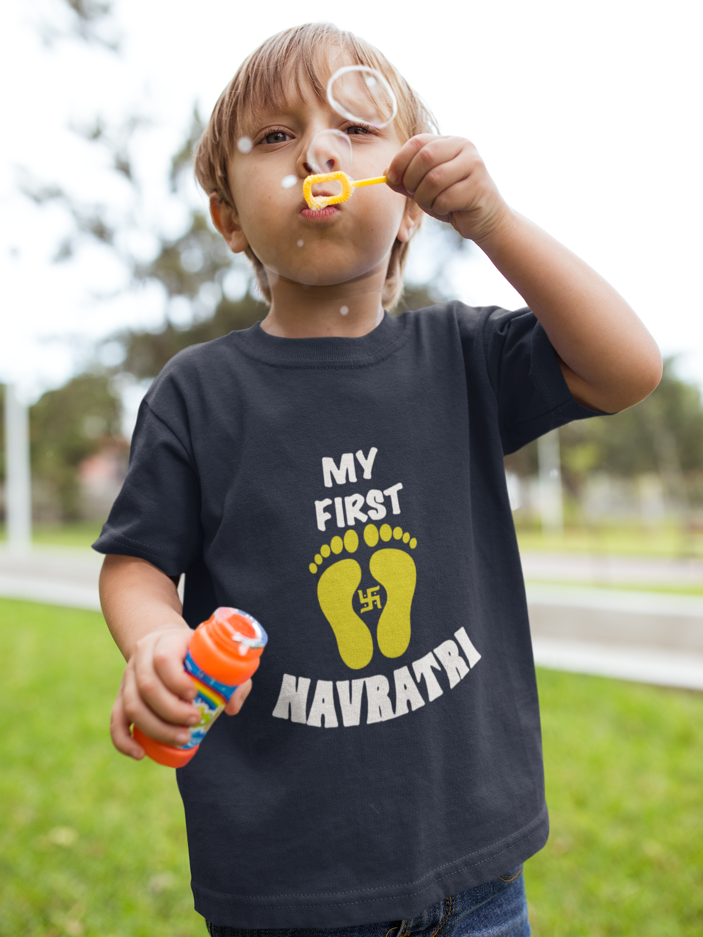 My First Navratri Half Sleeves T-Shirt for Boy-FunkyTeesClub