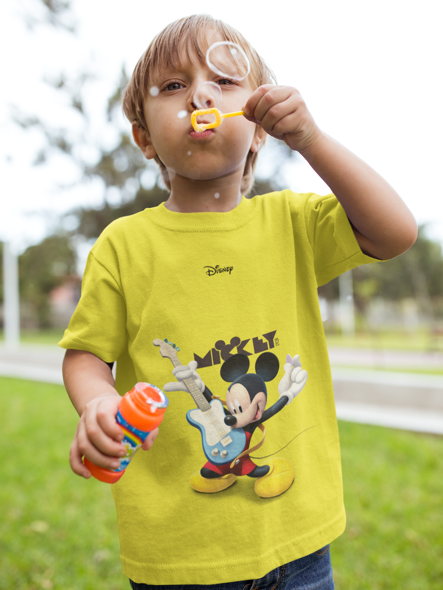 Playing Guitar Cartoon Half Sleeves T-Shirt for Boy-FunkyTeesClub