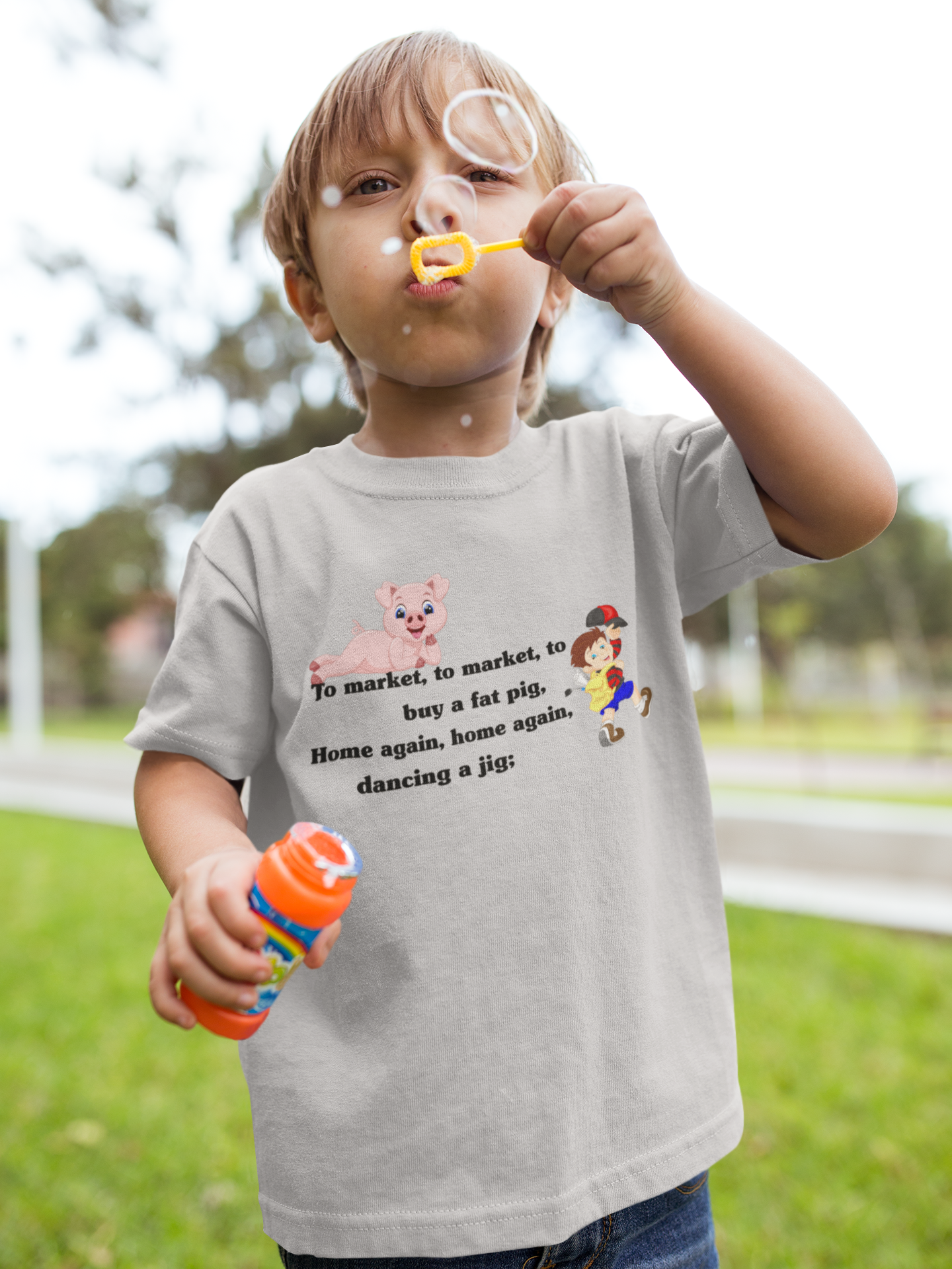 To Market To Market Poem Half Sleeves T-Shirt for Boy-FunkyTeesClub