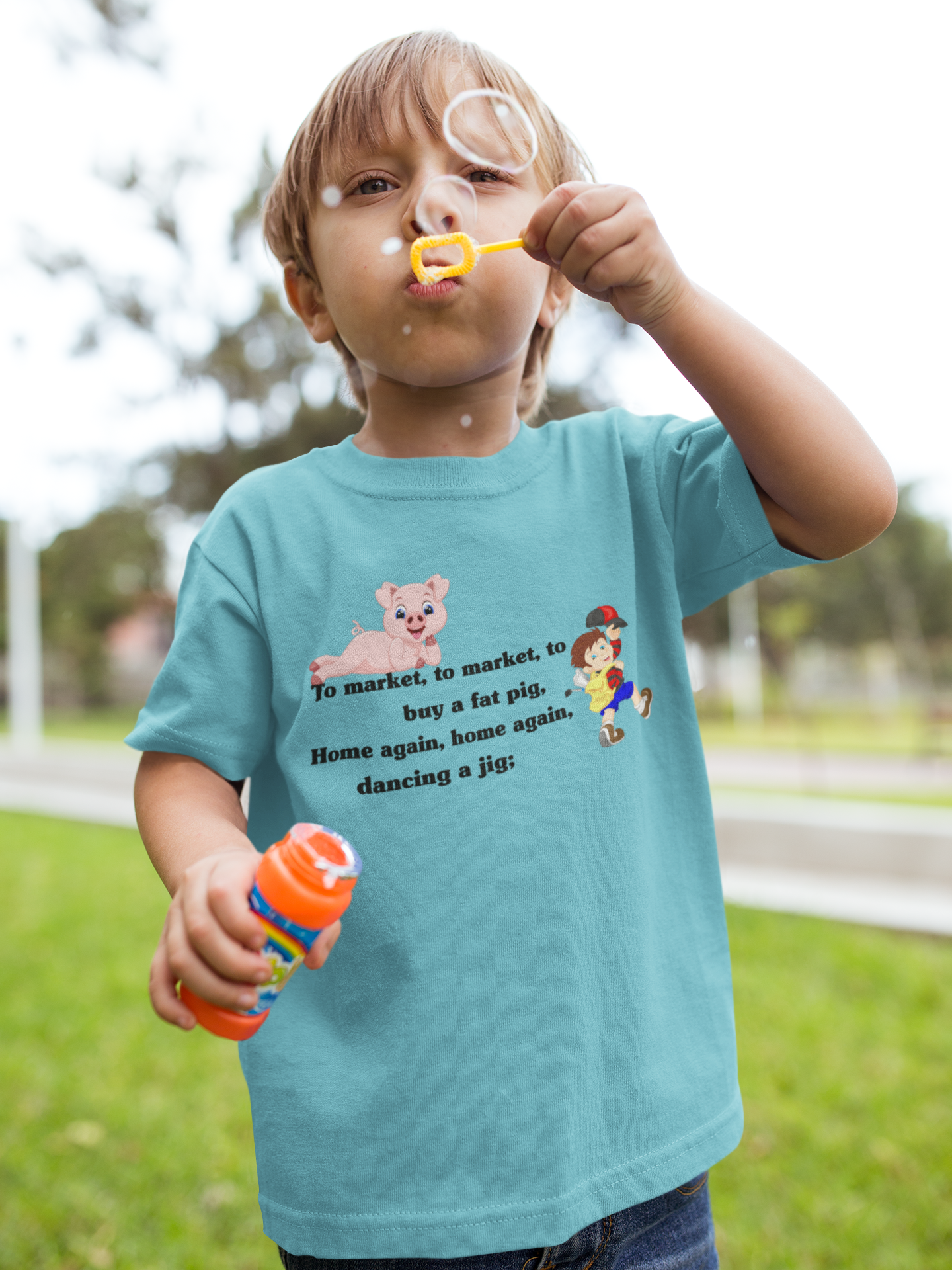 To Market To Market Poem Half Sleeves T-Shirt for Boy-FunkyTeesClub