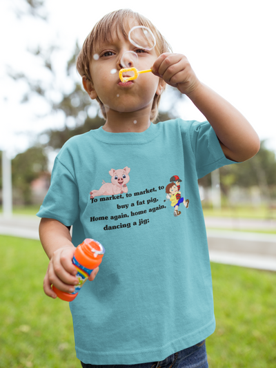 To Market To Market Poem Half Sleeves T-Shirt for Boy-FunkyTeesClub