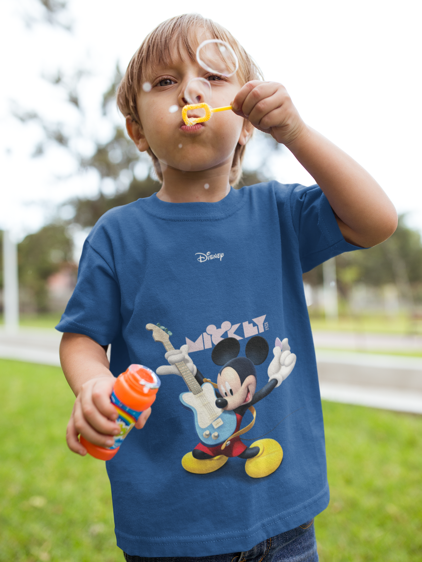 Playing Guitar Cartoon Half Sleeves T-Shirt for Boy-FunkyTeesClub