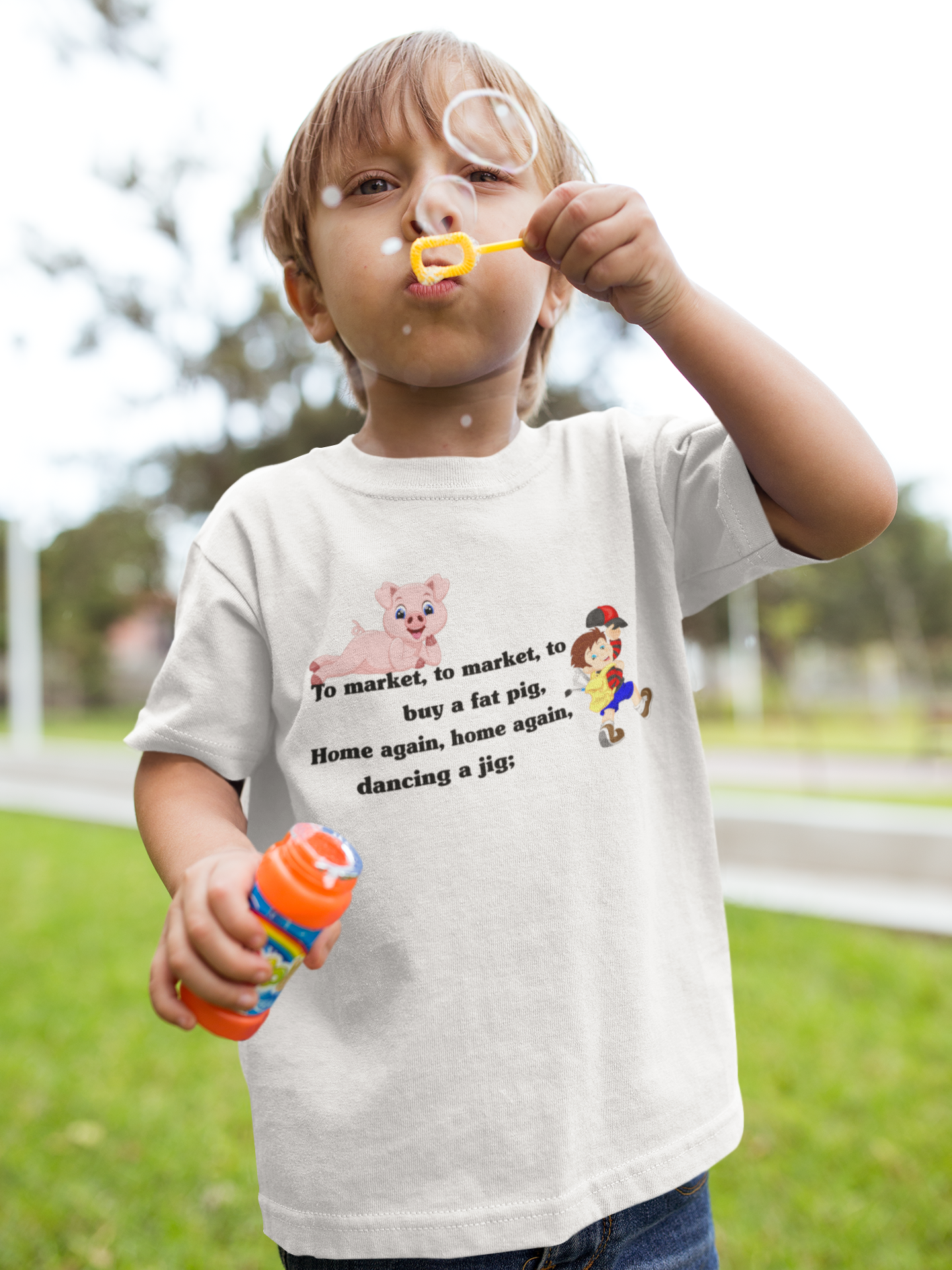 To Market To Market Poem Half Sleeves T-Shirt for Boy-FunkyTeesClub