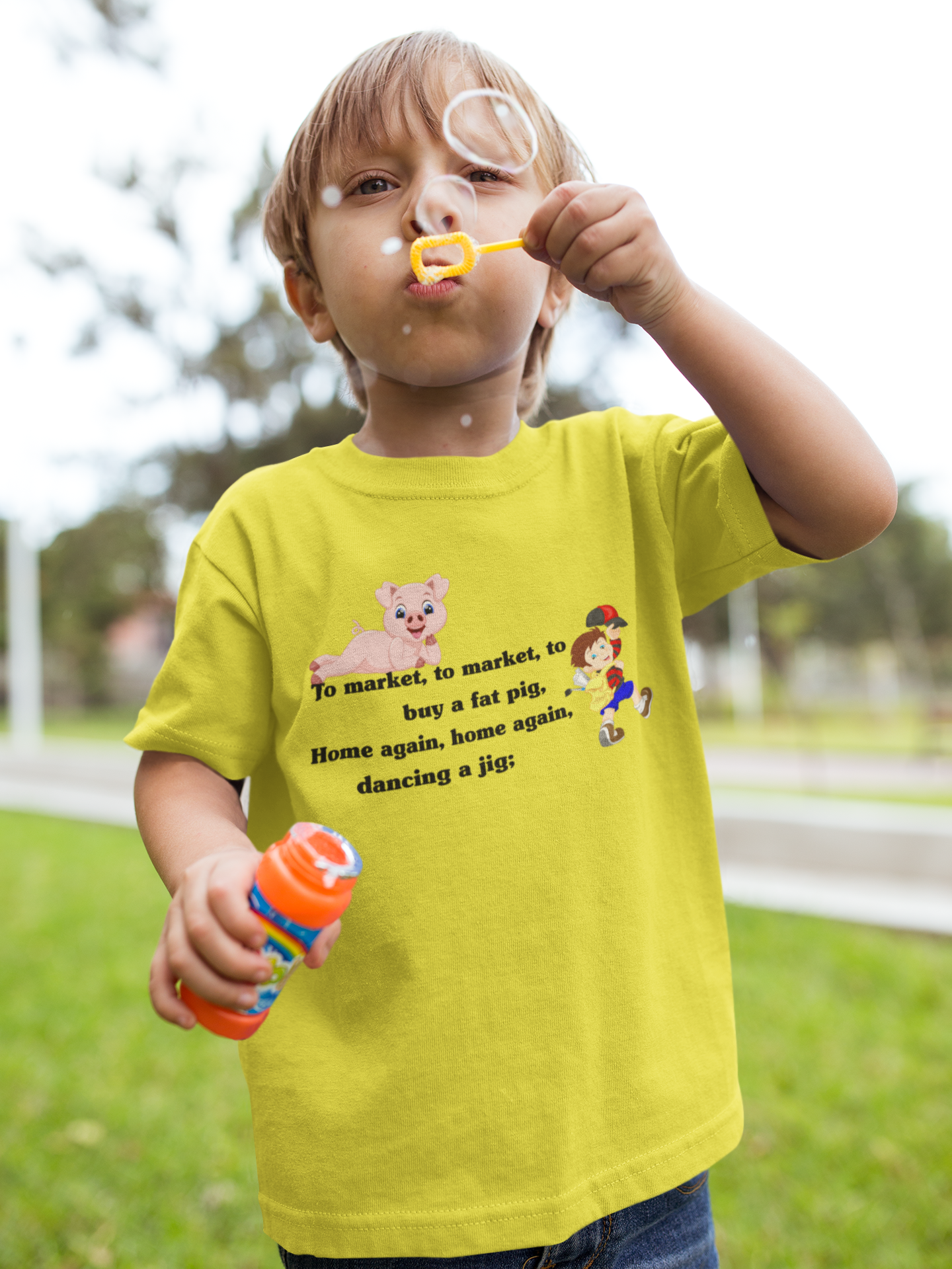 To Market To Market Poem Half Sleeves T-Shirt for Boy-FunkyTeesClub