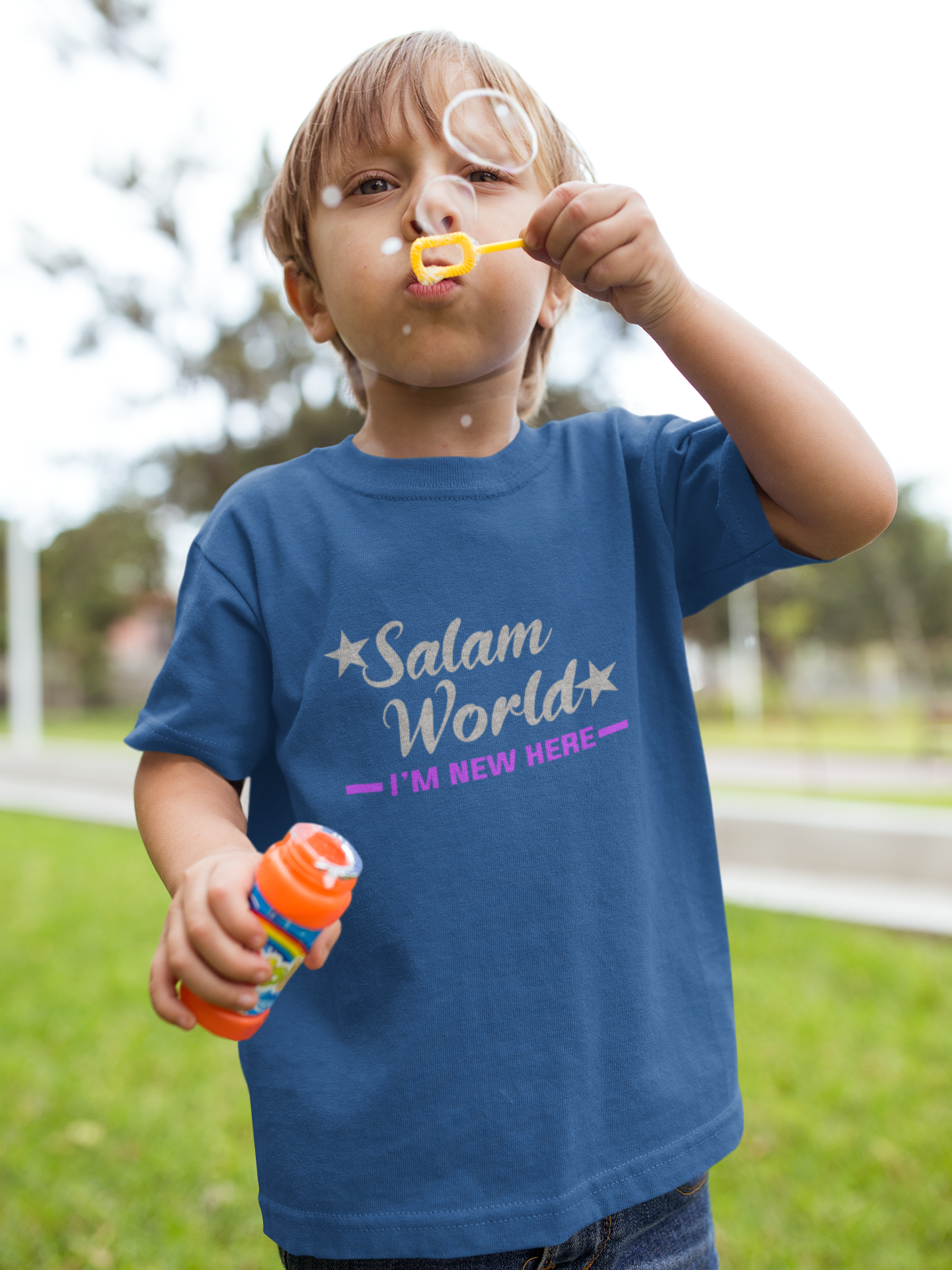 Salam World Eid Half Sleeves T-Shirt for Boy-FunkyTeesClub