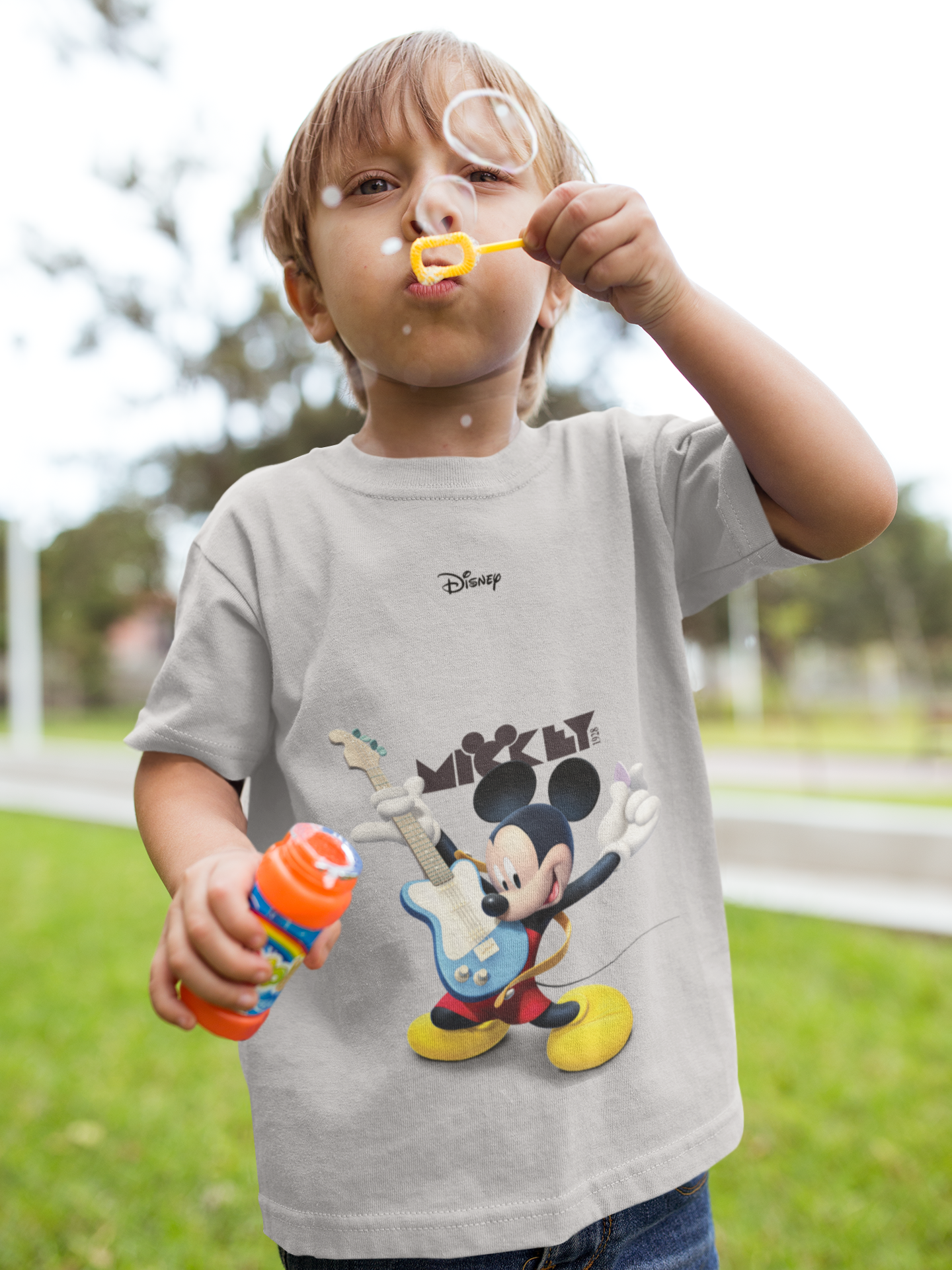 Playing Guitar Cartoon Half Sleeves T-Shirt for Boy-FunkyTeesClub