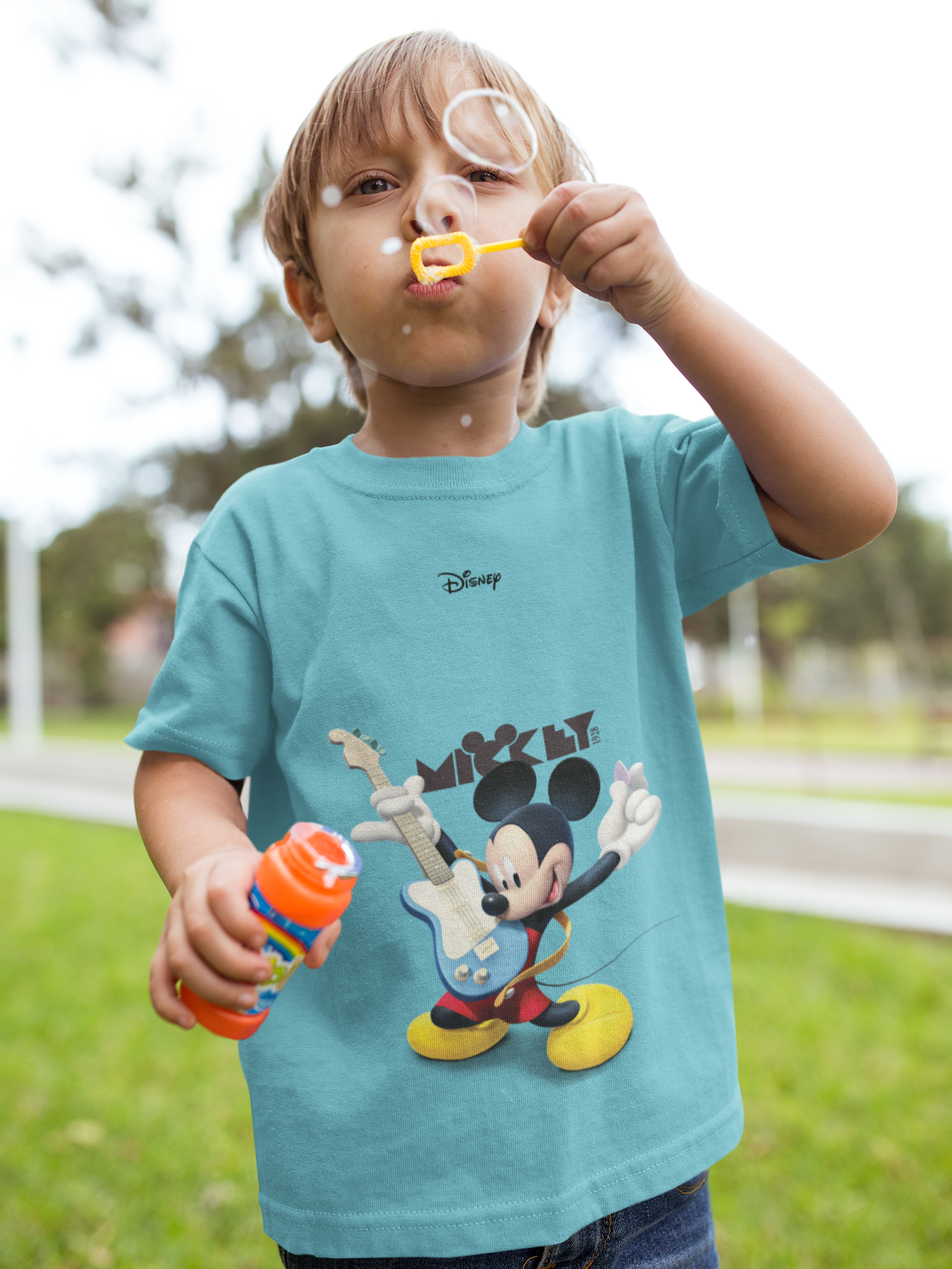 Playing Guitar Cartoon Half Sleeves T-Shirt for Boy-FunkyTeesClub