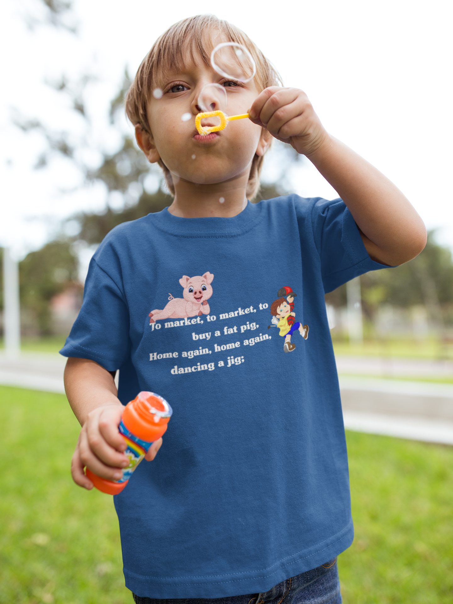 To Market To Market Poem Half Sleeves T-Shirt for Boy-FunkyTeesClub