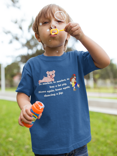 To Market To Market Poem Half Sleeves T-Shirt for Boy-FunkyTeesClub
