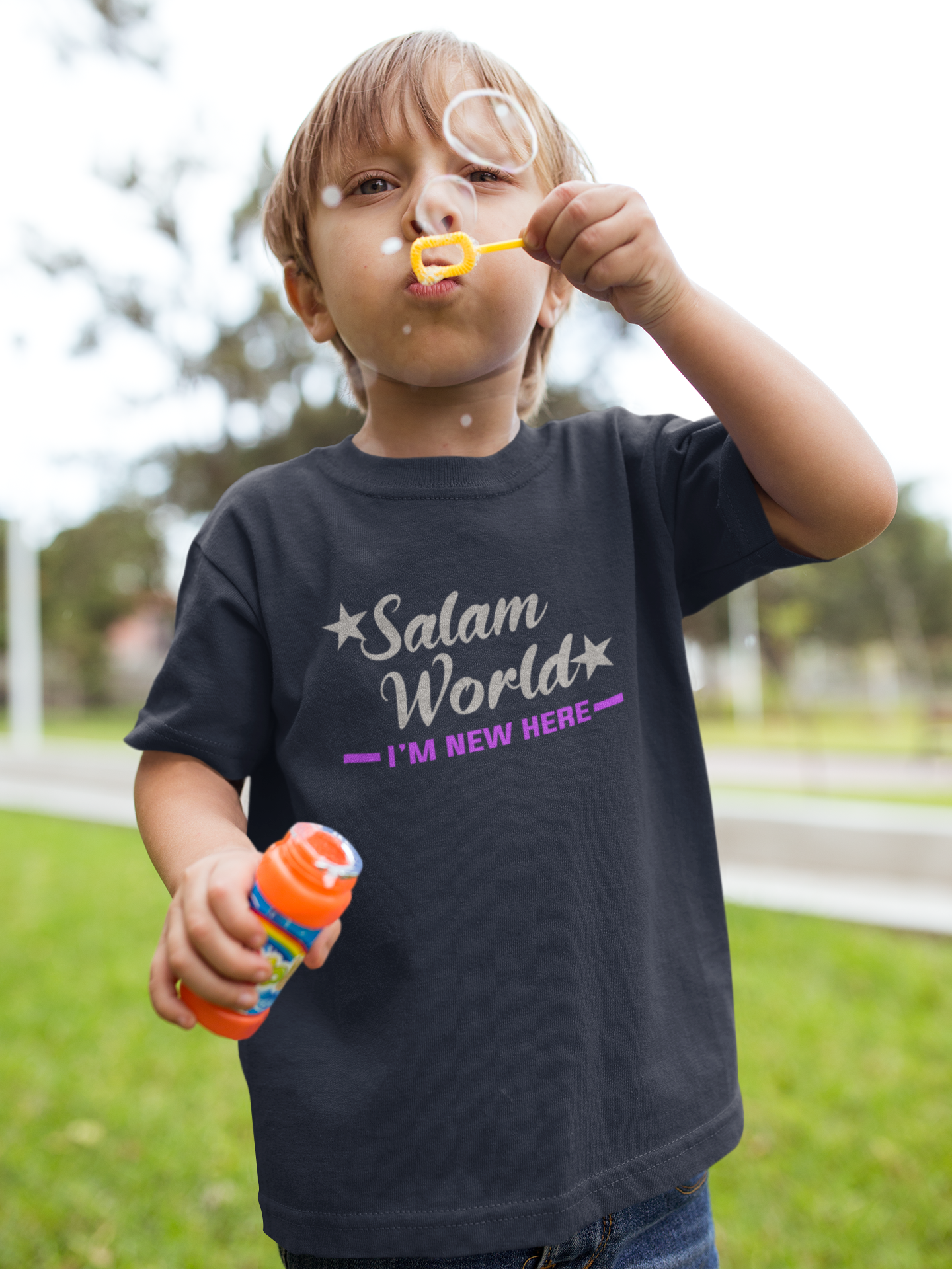Salam World Eid Half Sleeves T-Shirt for Boy-FunkyTeesClub