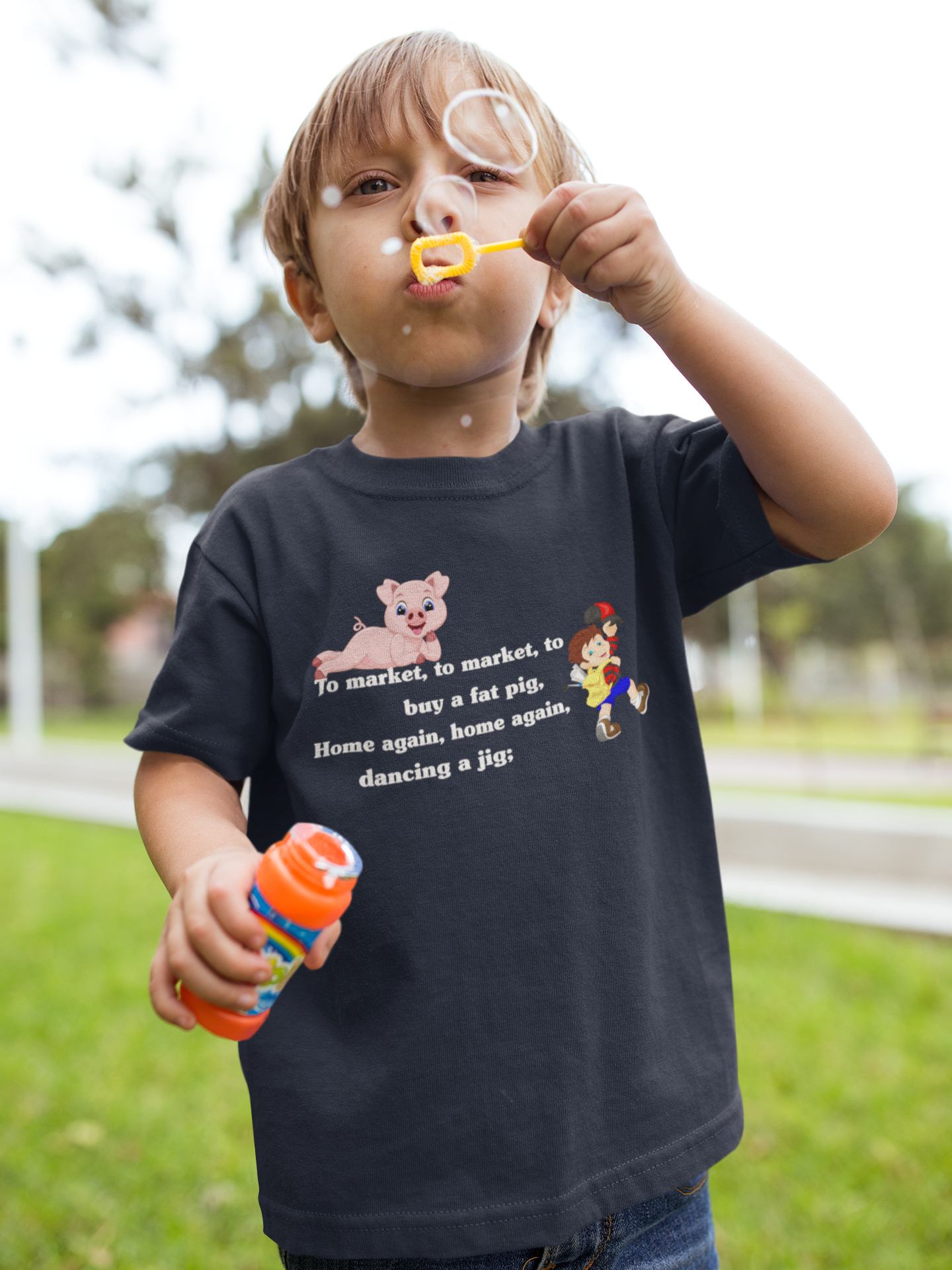 To Market To Market Poem Half Sleeves T-Shirt for Boy-FunkyTeesClub