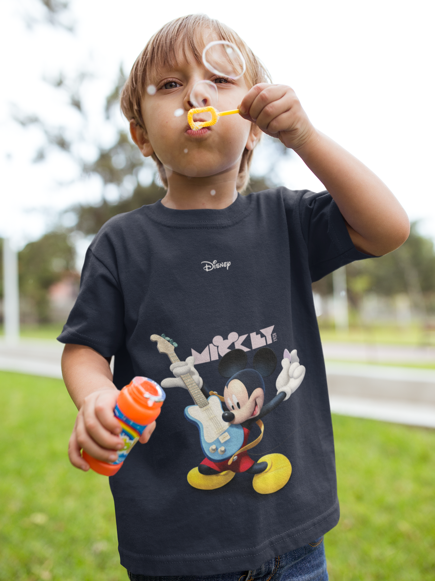 Playing Guitar Cartoon Half Sleeves T-Shirt for Boy-FunkyTeesClub