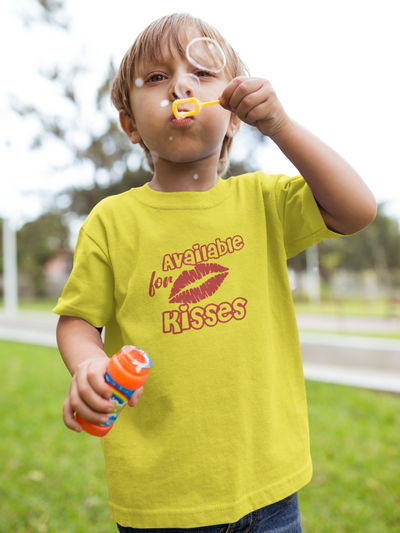 Available For Kisses New Year Half Sleeves T-Shirt for Boy-FunkyTeesClub