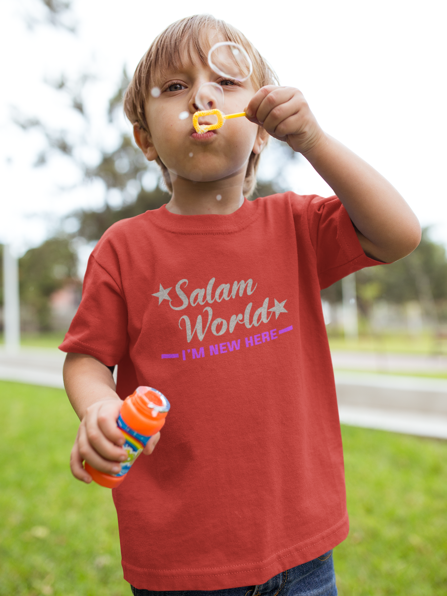 Salam World Eid Half Sleeves T-Shirt for Boy-FunkyTeesClub