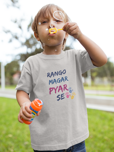 Rango Magar Pyar Se Holi Half Sleeves T-Shirt for Boy-FunkyTeesClub