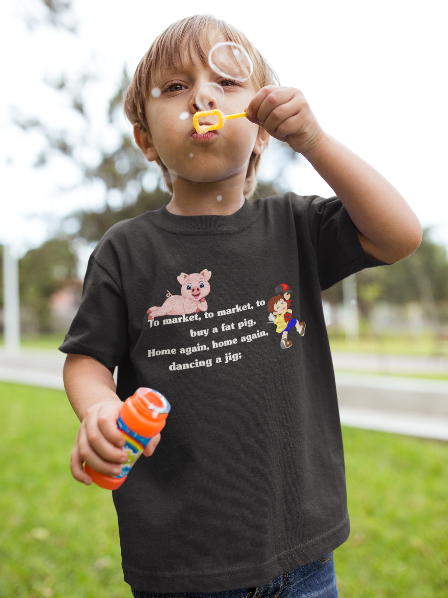 To Market To Market Poem Half Sleeves T-Shirt for Boy-FunkyTeesClub