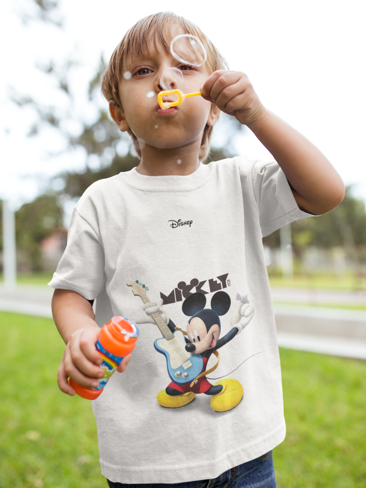 Playing Guitar Cartoon Half Sleeves T-Shirt for Boy-FunkyTeesClub