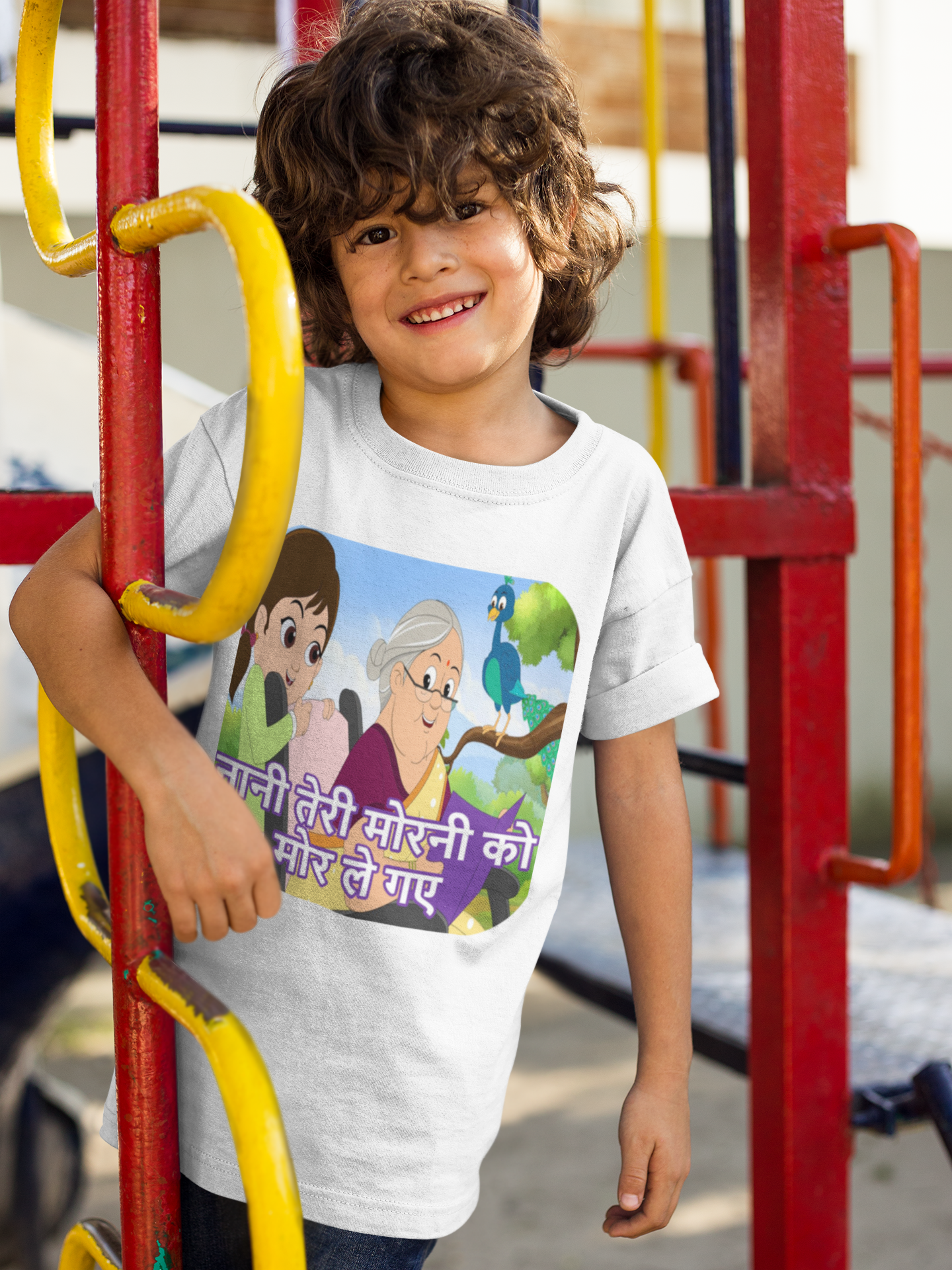 Nani Teri Morni Poem Half Sleeves T-Shirt for Boy-FunkyTeesClub