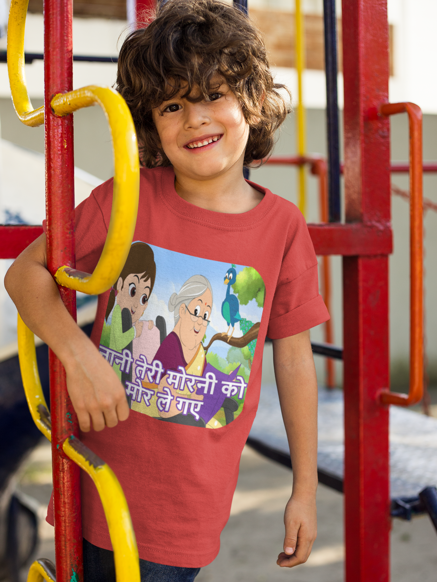 Nani Teri Morni Poem Half Sleeves T-Shirt for Boy-FunkyTeesClub