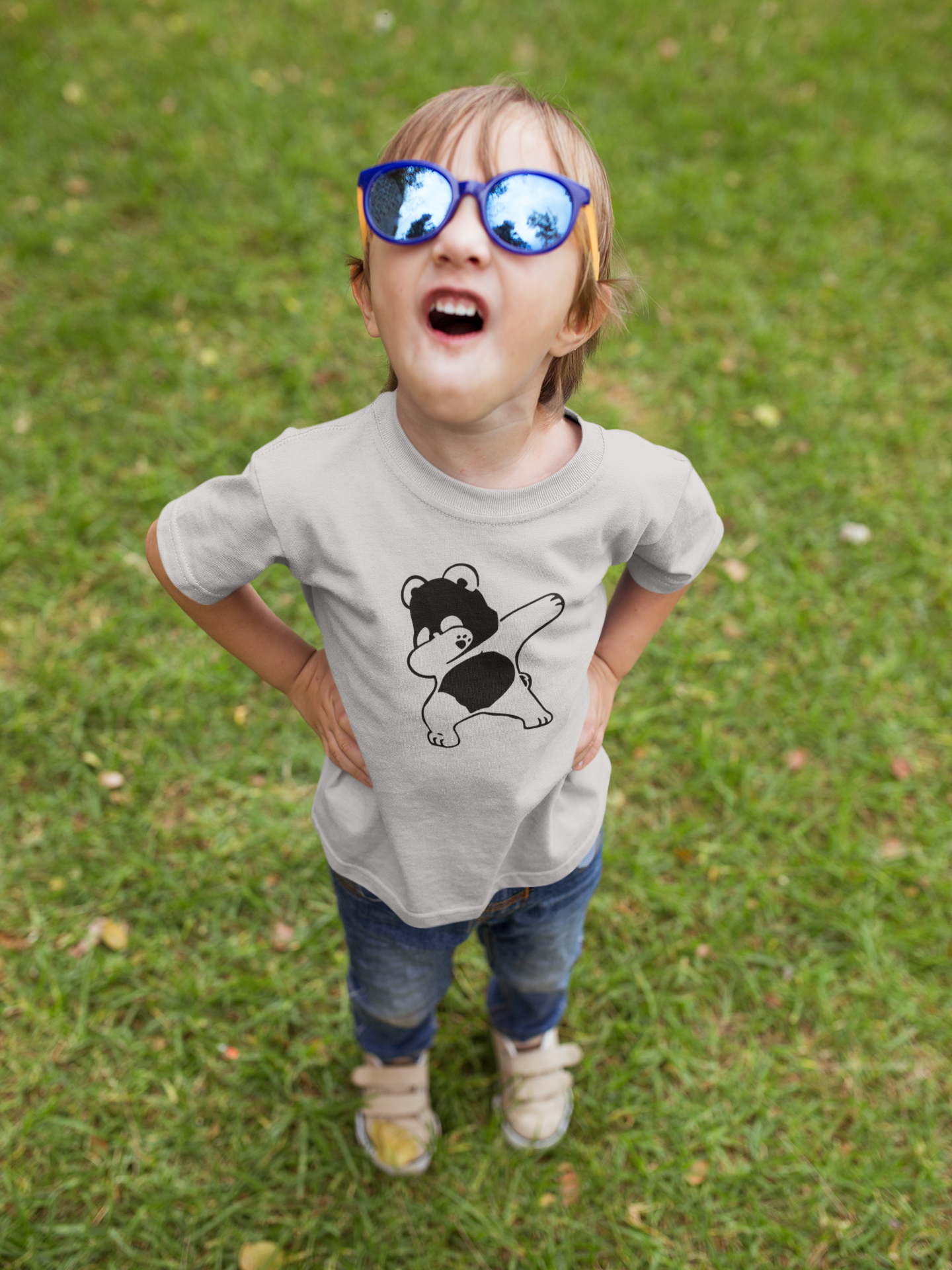 Panda Half Sleeves T-Shirt for Boy-FunkyTeesClub