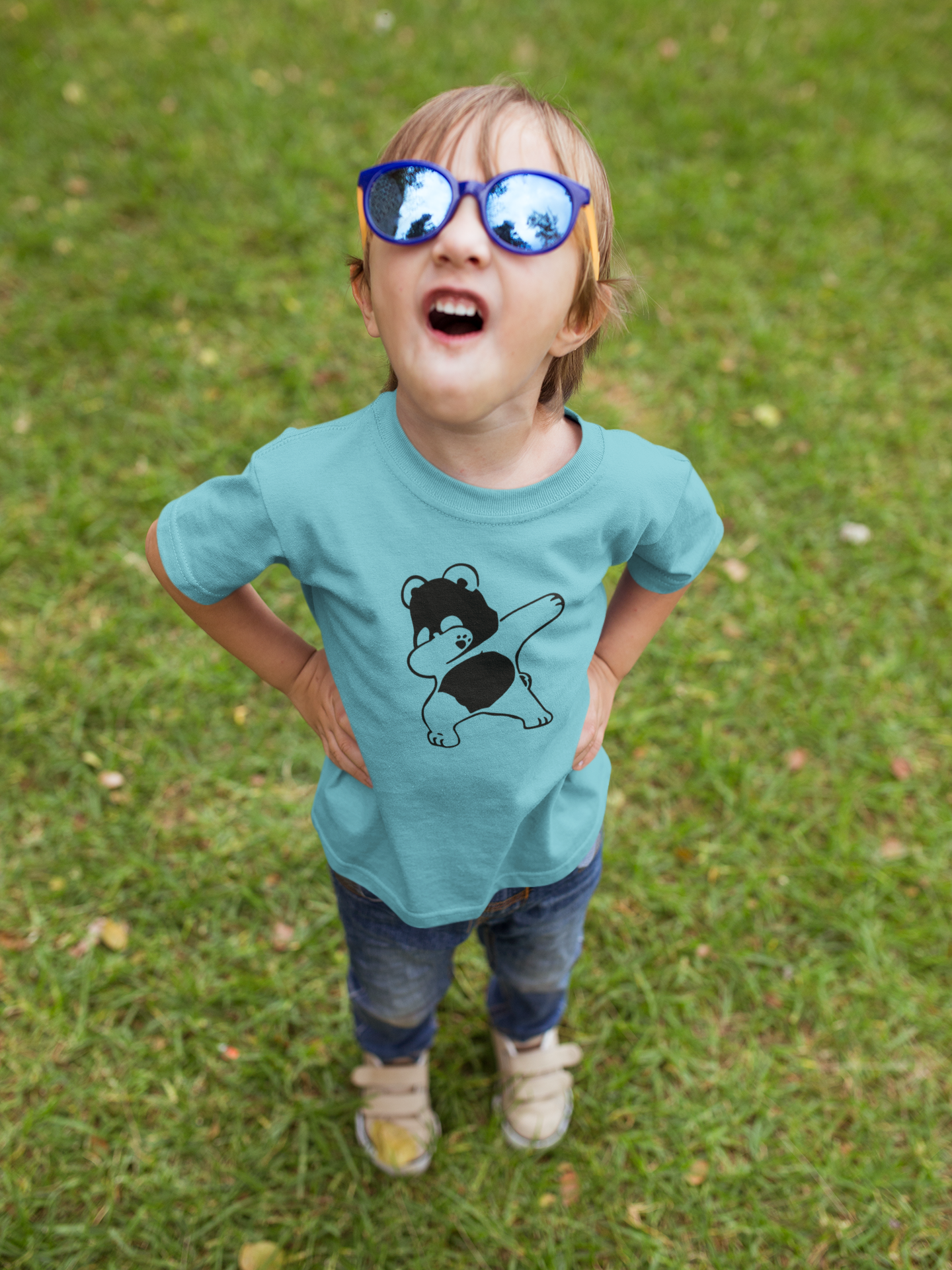 Panda Half Sleeves T-Shirt for Boy-FunkyTeesClub