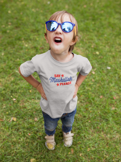 Say Mashallah Please Eid Half Sleeves T-Shirt for Boy-FunkyTeesClub