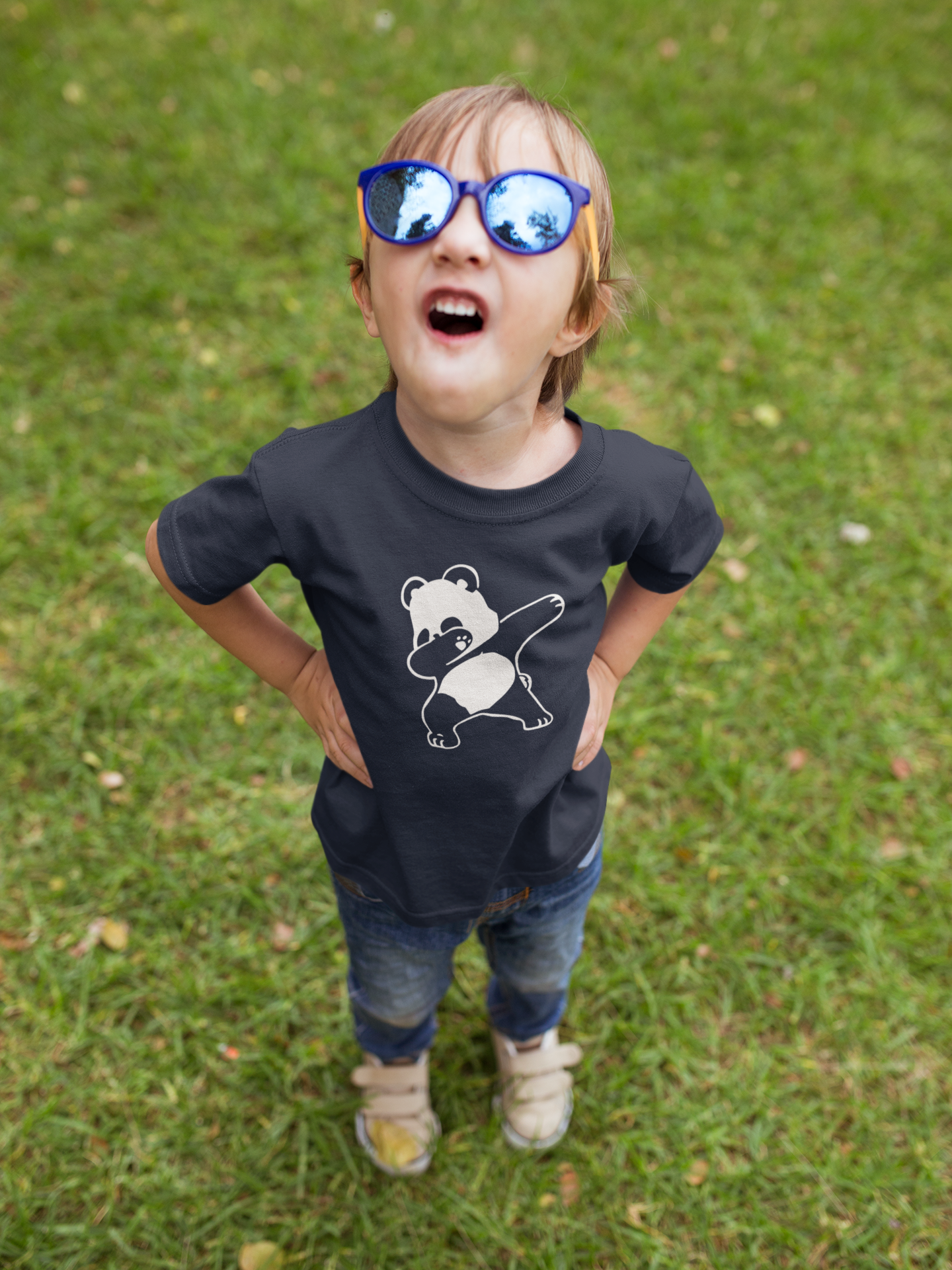 Panda Half Sleeves T-Shirt for Boy-FunkyTeesClub