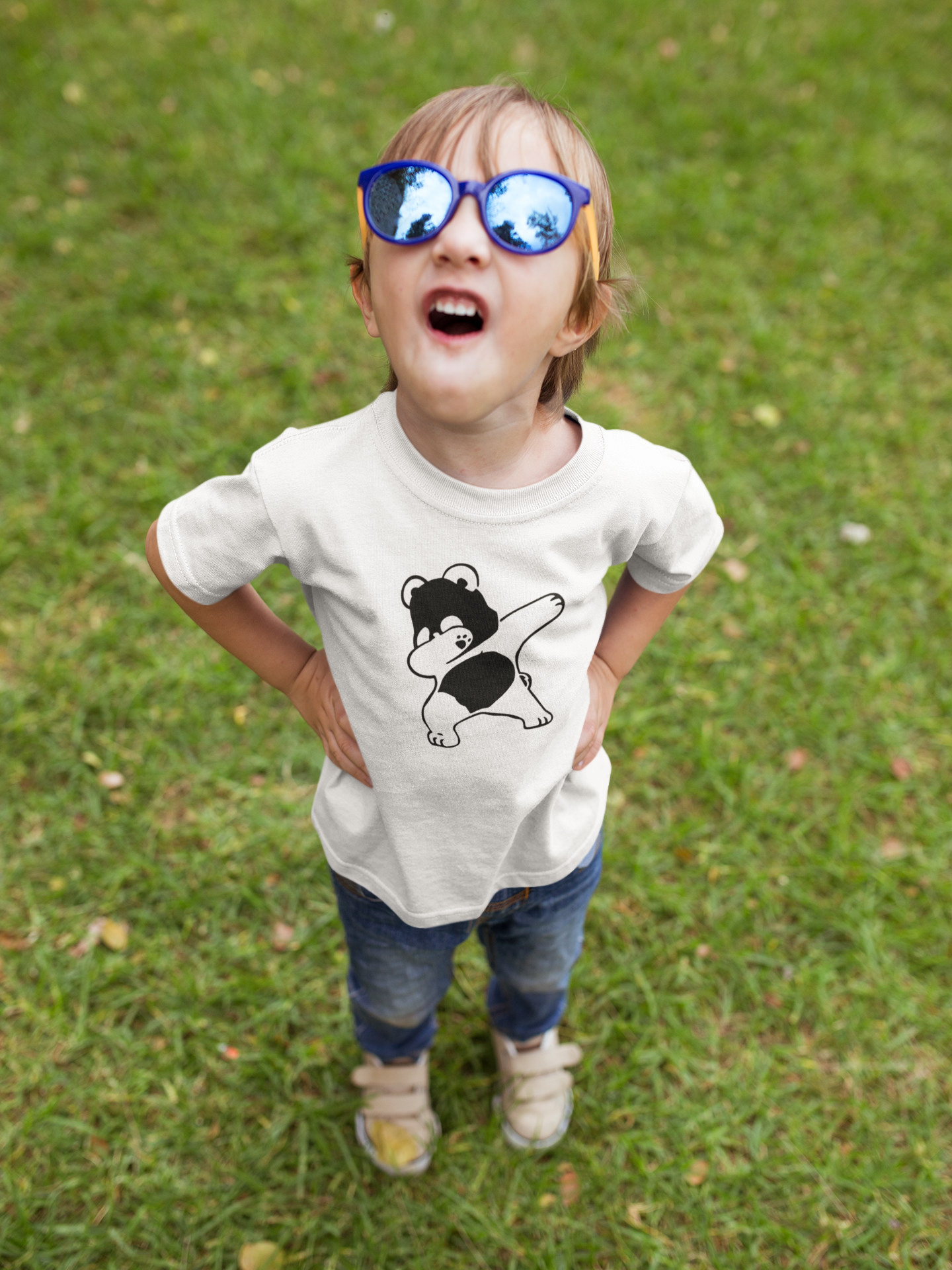 Panda Half Sleeves T-Shirt for Boy-FunkyTeesClub