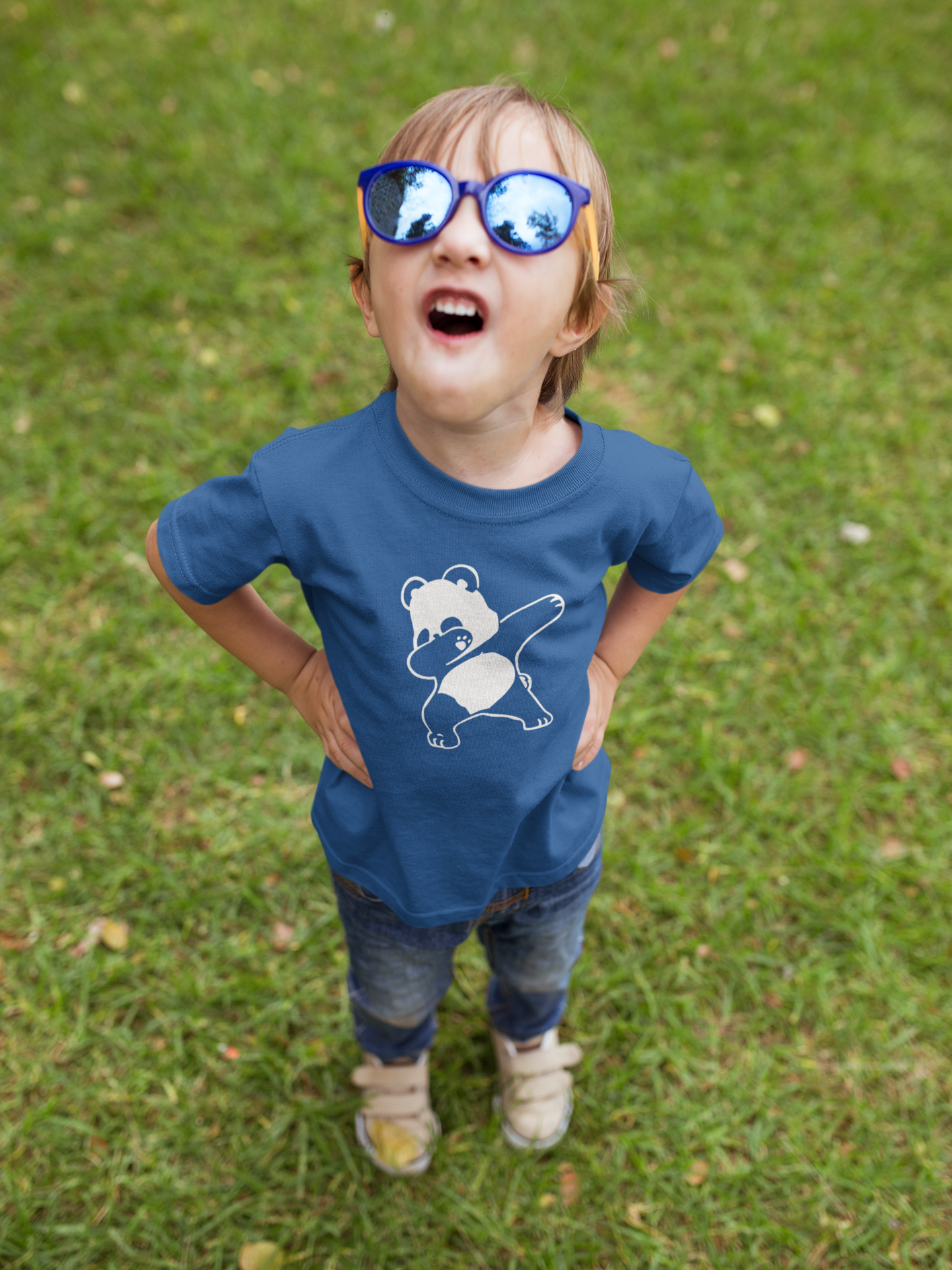Panda Half Sleeves T-Shirt for Boy-FunkyTeesClub