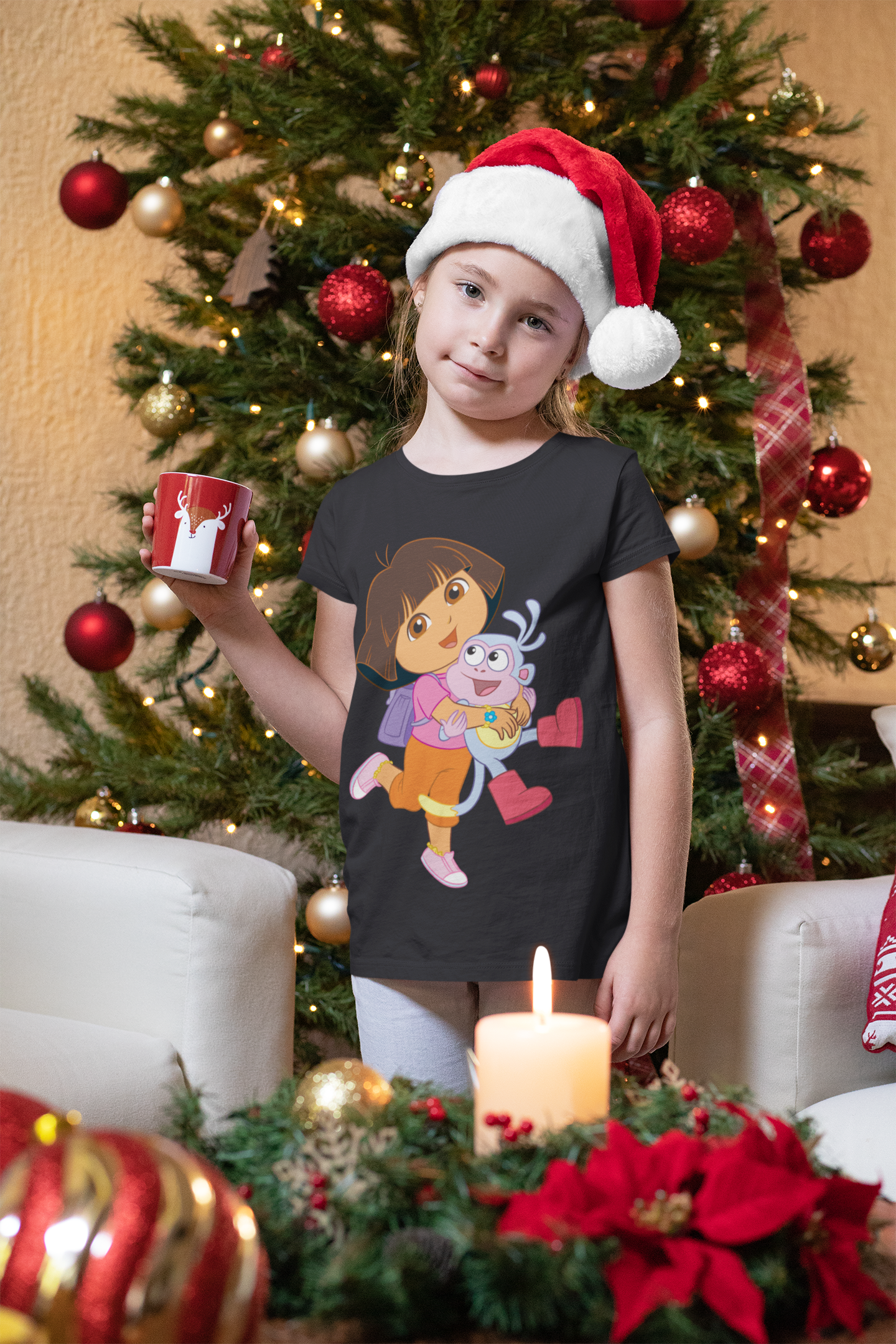 Cute Cartoon Half Sleeves T-Shirt For Girls -FunkyTeesClub