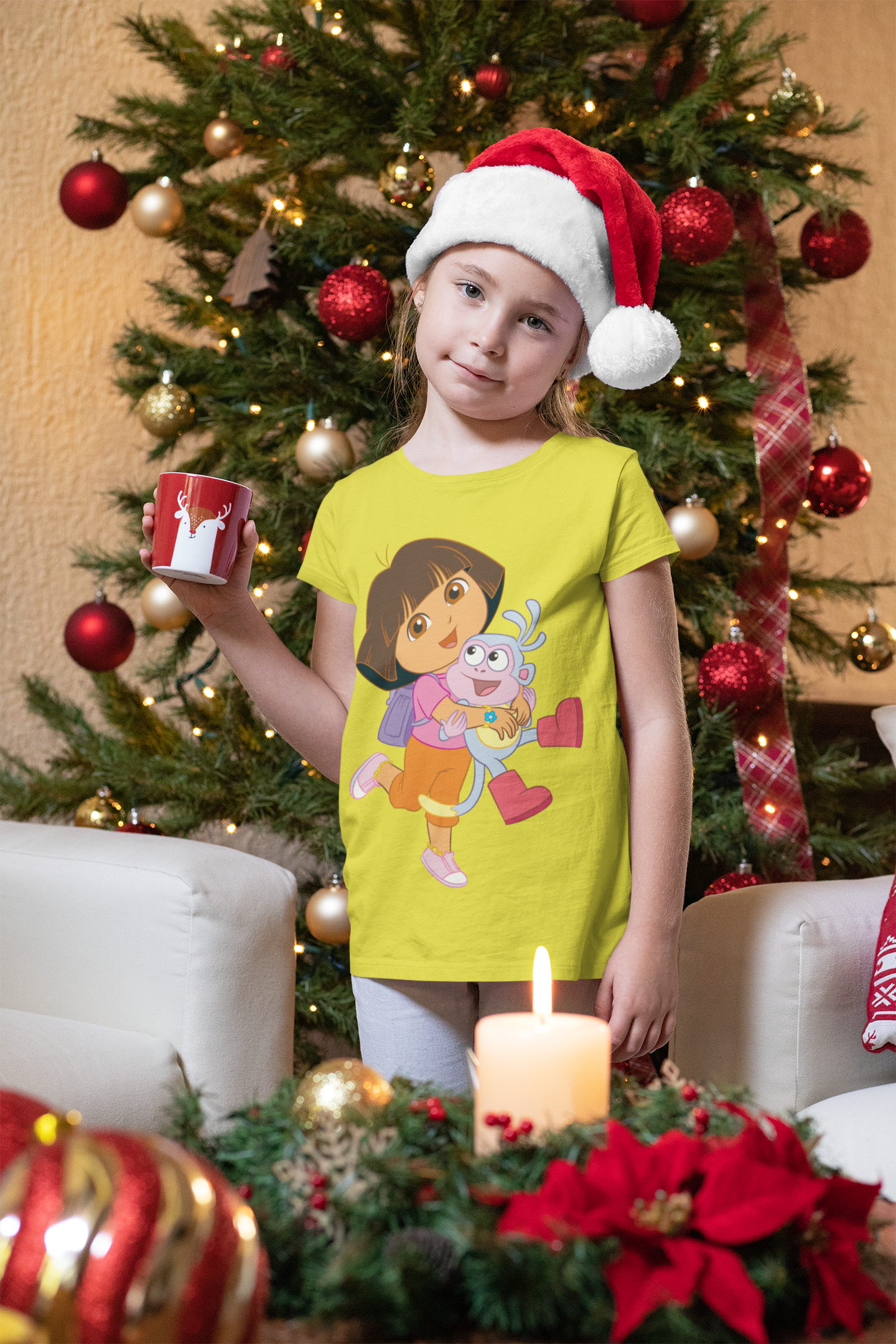 Cute Cartoon Half Sleeves T-Shirt For Girls -FunkyTeesClub