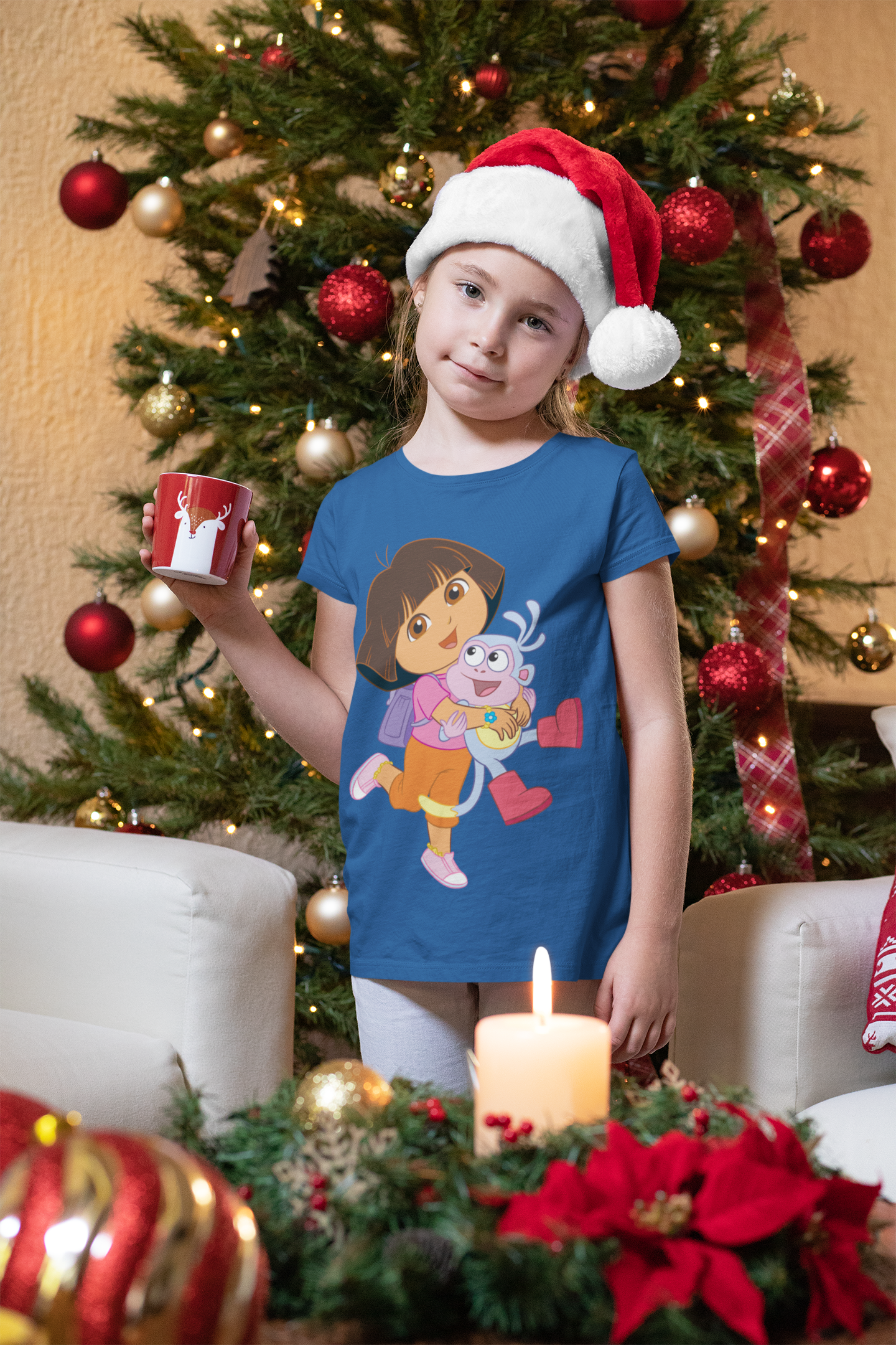 Cute Cartoon Half Sleeves T-Shirt For Girls -FunkyTeesClub