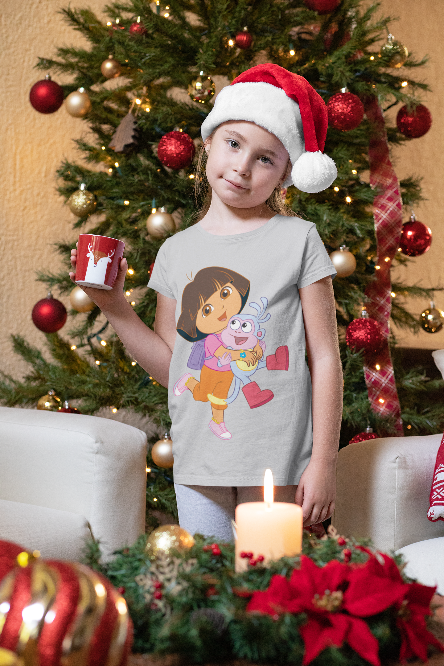 Cute Cartoon Half Sleeves T-Shirt For Girls -FunkyTeesClub