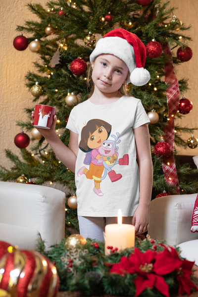 Cute Cartoon Half Sleeves T-Shirt For Girls -FunkyTeesClub