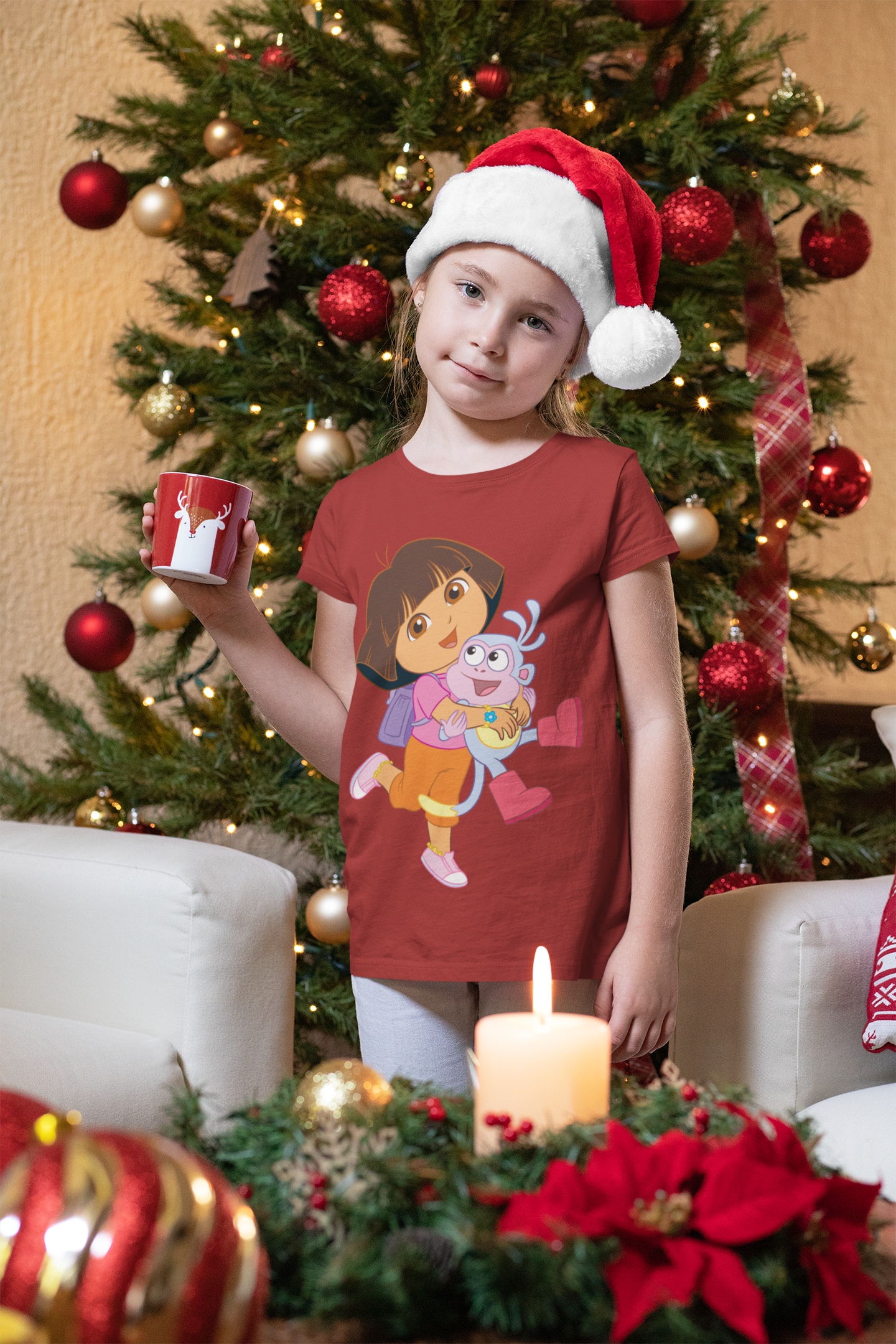 Cute Cartoon Half Sleeves T-Shirt For Girls -FunkyTeesClub