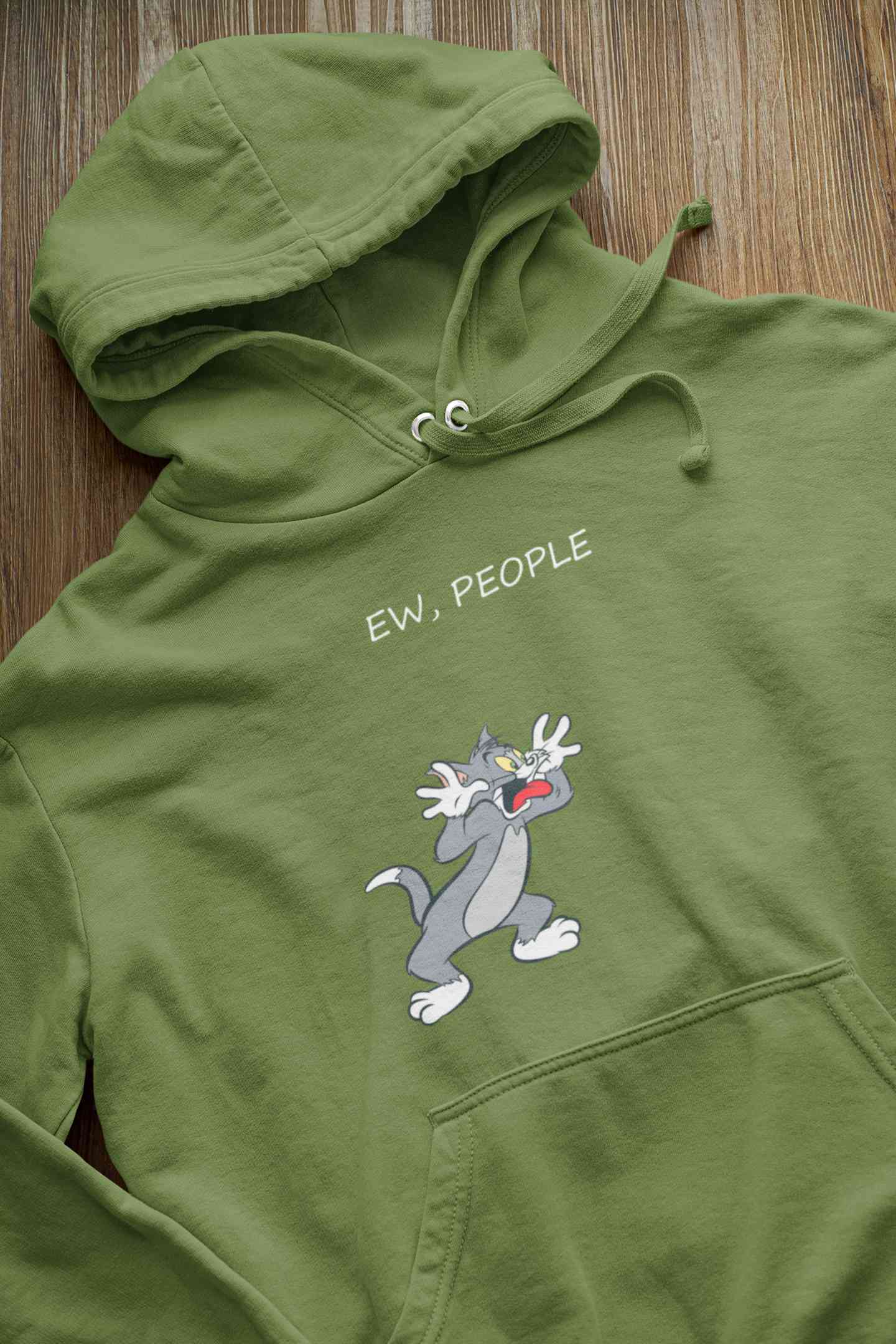 Ew People Funny Cartoon Graphics Quotes Hoodies for Women-FunkyTeesClub