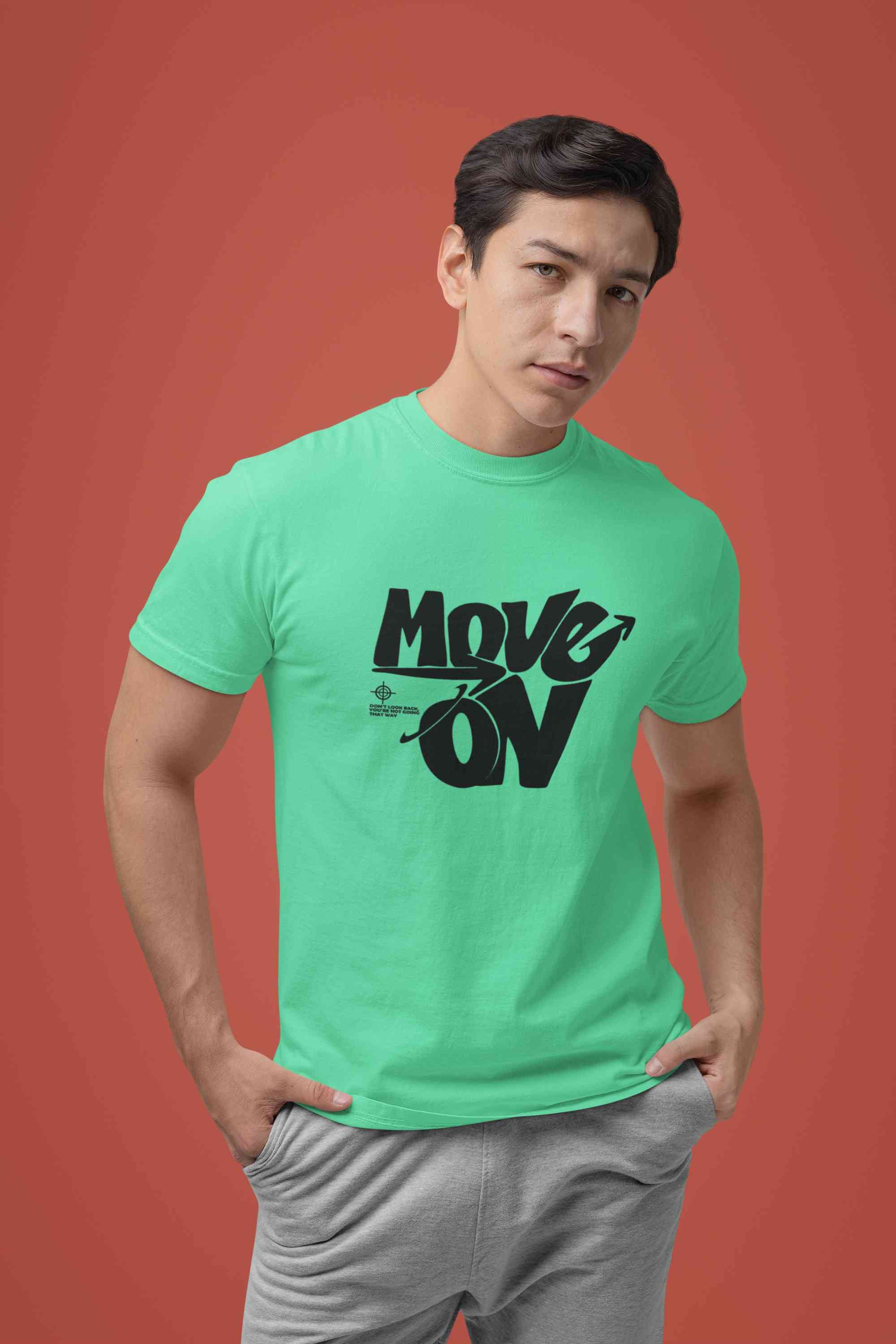 Move On Mens Half Sleeves T-shirt- FunkyTeesClub