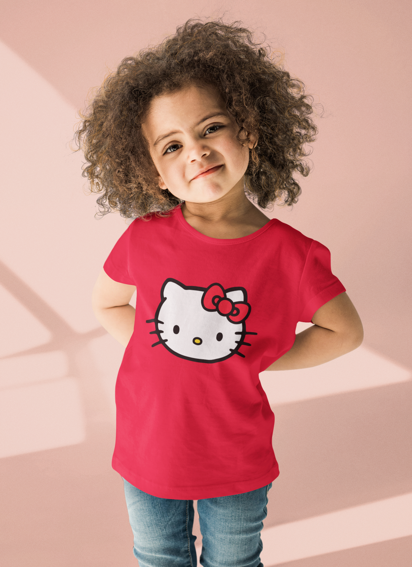 Hello Kitty Half Sleeves T-Shirt For Girls -FunkyTeesClub