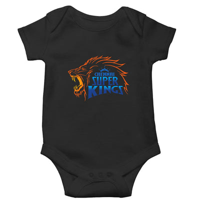 Chennai Super King Black Rompers for Baby Boy - FunkyTeesClub
