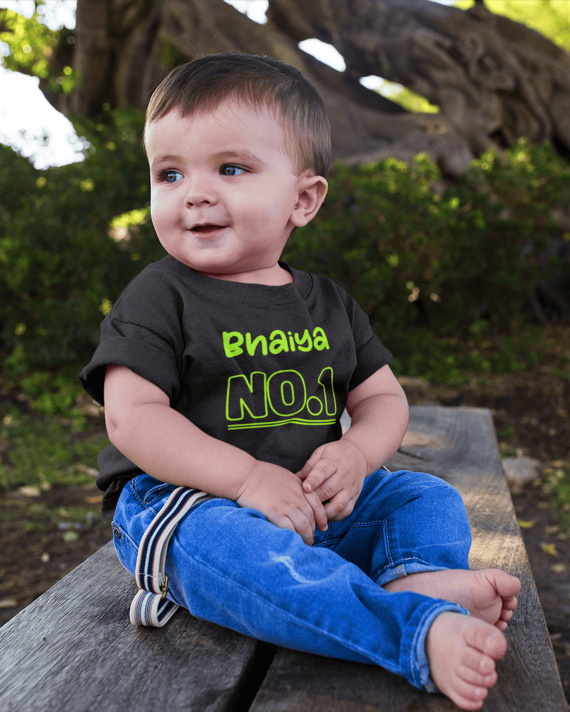 Bhaiya No.1 Rakshabandhan Half Sleeves T-Shirt for Boys -FunkyTeesClub