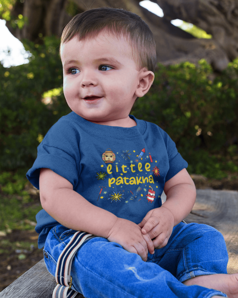 Little Patakha Diwali Half Sleeves T-Shirt for Boys -FunkyTeesClub