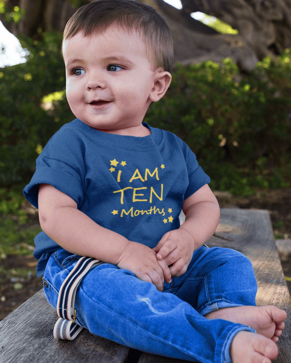 I Am Ten Months Half Sleeves T-Shirt for Boys -FunkyTeesClub