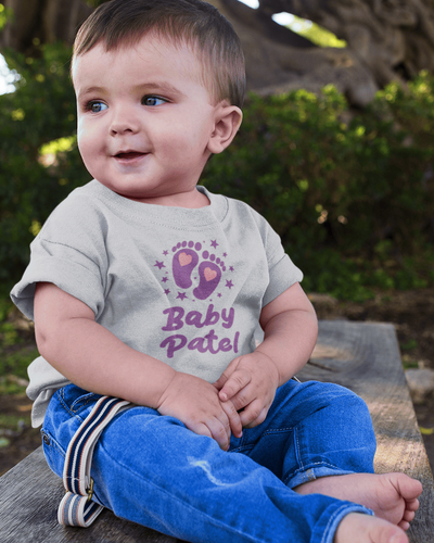 Custom Name Baby Surname New Born Half Sleeves T-Shirt for Boys -FunkyTeesClub
