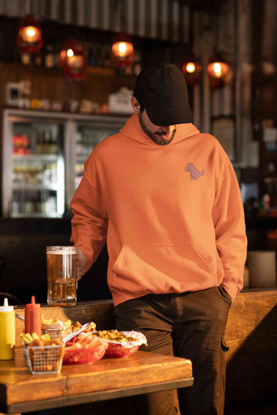 T Rex Pocket Cartoon Graphics Men Hoodies-FunkyTeesClub