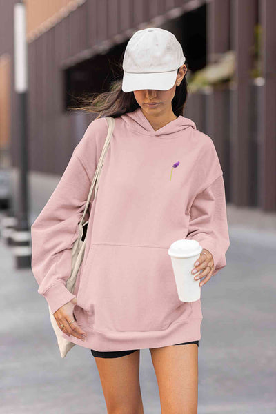 Lavendar Spring Minimals Hoodies for Women-FunkyTeesClub