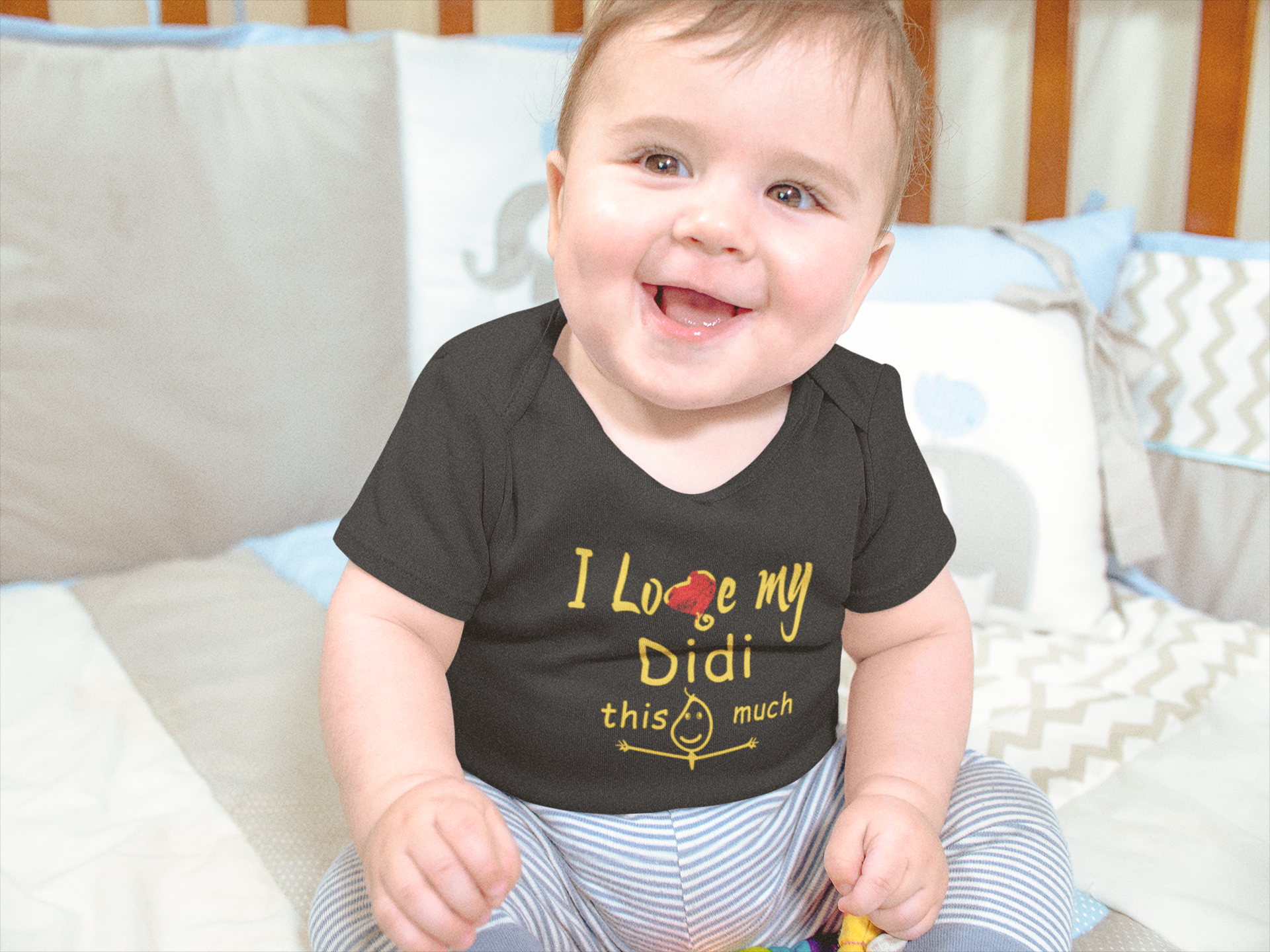 I Love My Didi Black Rompers for Baby Boy - FunkyTeesClub