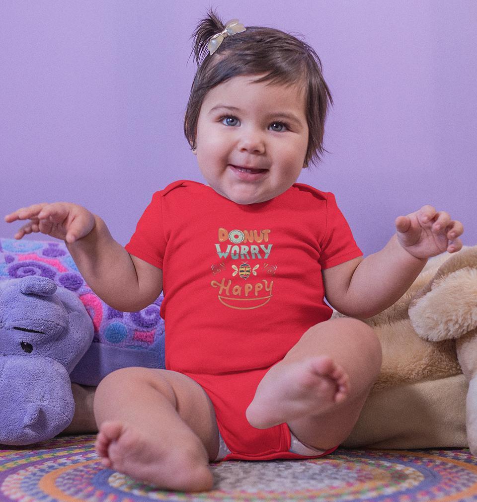 Donut Worry Be Happy Rompers for Baby Girl- FunkyTradition FunkyTradition