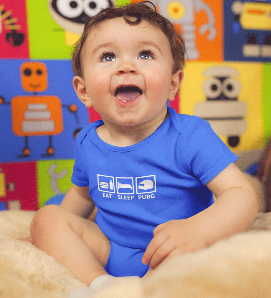 Eat Sleep PUBG Rompers for Baby Boy- FunkyTradition FunkyTradition