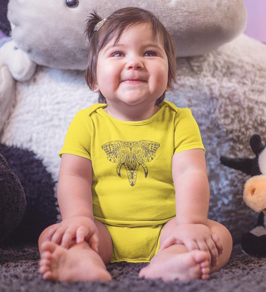 Elephant Abstract Rompers for Baby Girl- FunkyTeesClub