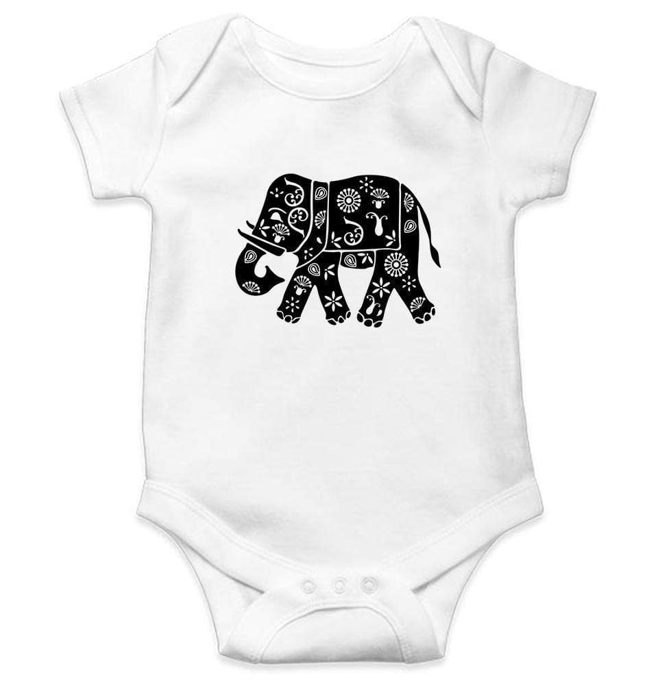 Elephant Abstract Rompers for Baby Girl- FunkyTradition FunkyTradition